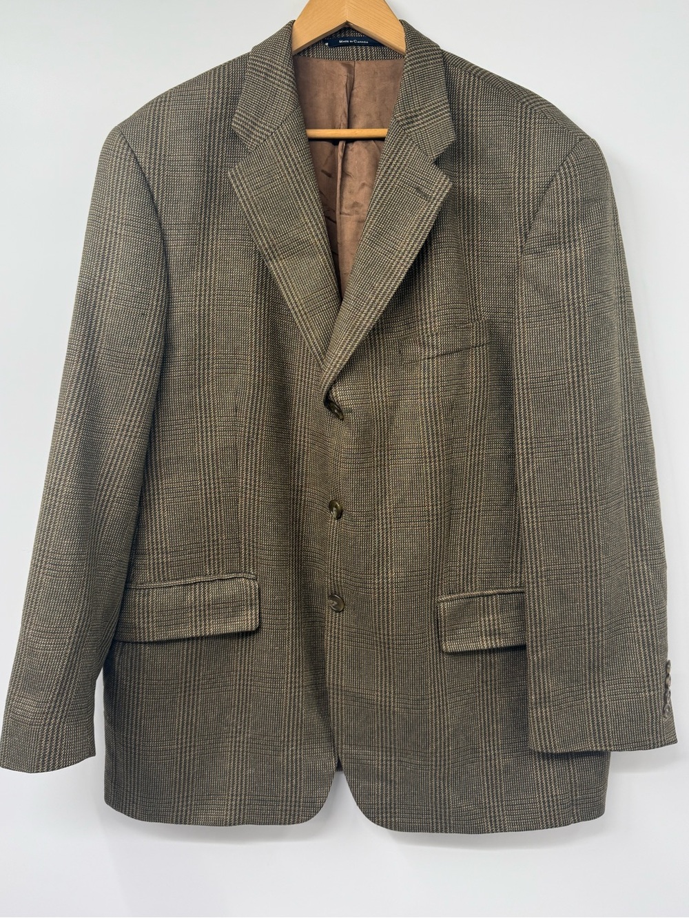 VTG 90s Polo University Club Sport Coat Jacket Men's 44R Houndstooth Windowpane